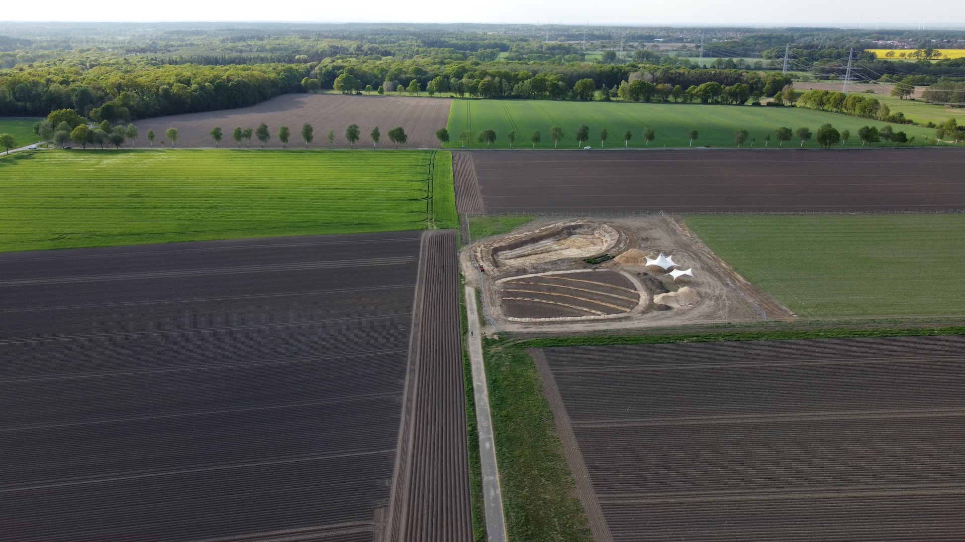 Aerial view of the food forest in Lüneburg