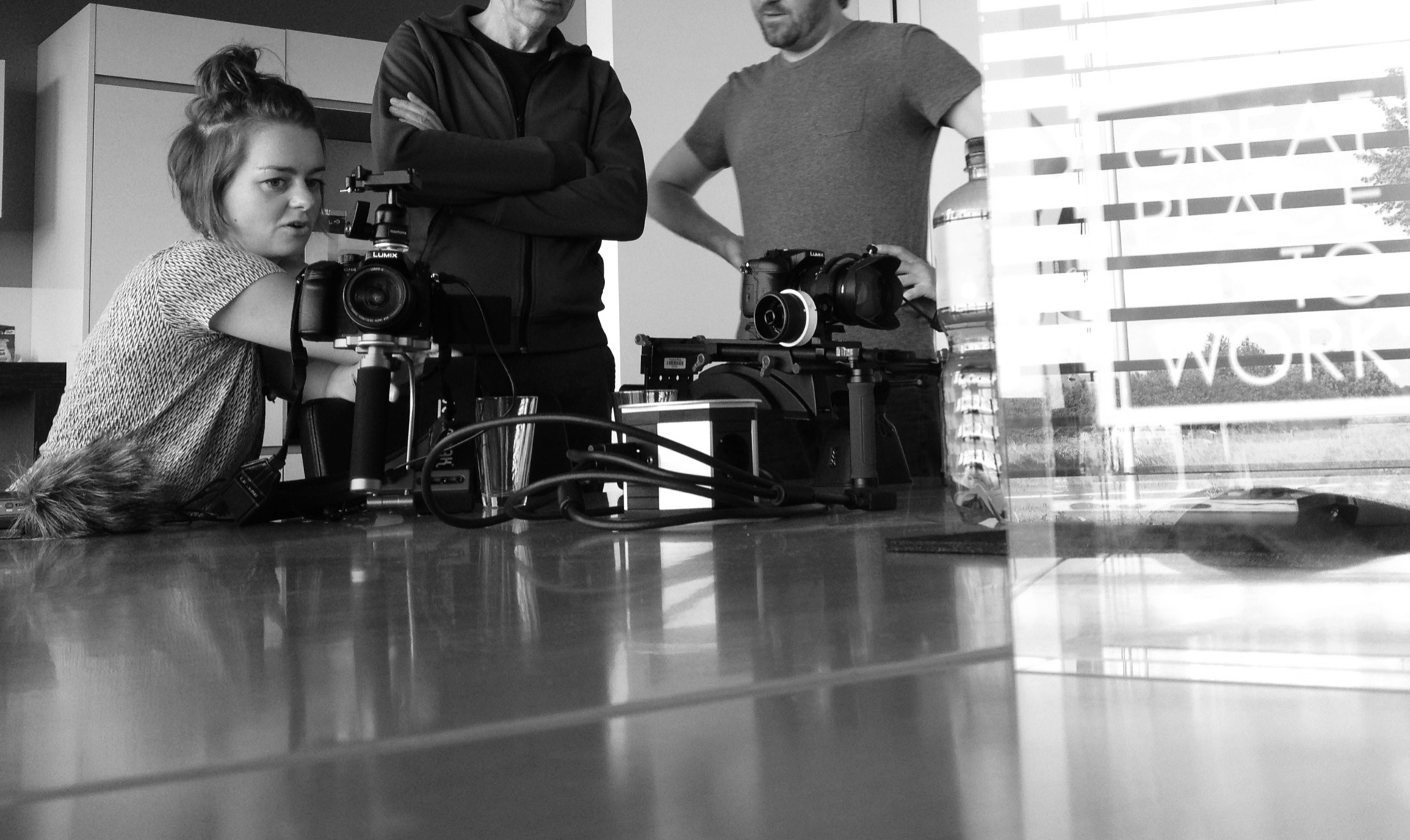 Maud working with a camera crew