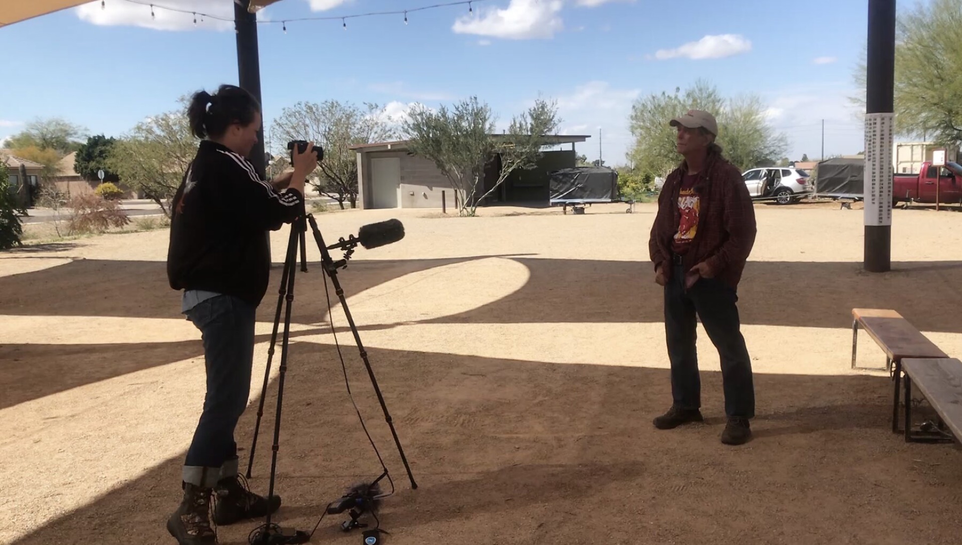 Filming an interview in Phoenix